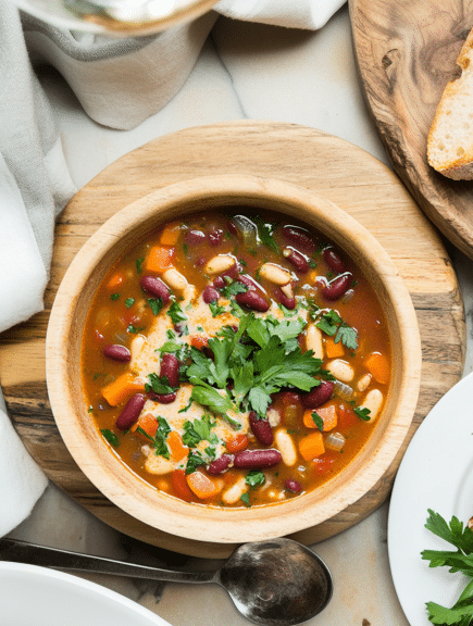 Hearty Three Bean Minestrone: Protein-Packed & Make-Ahead Meal